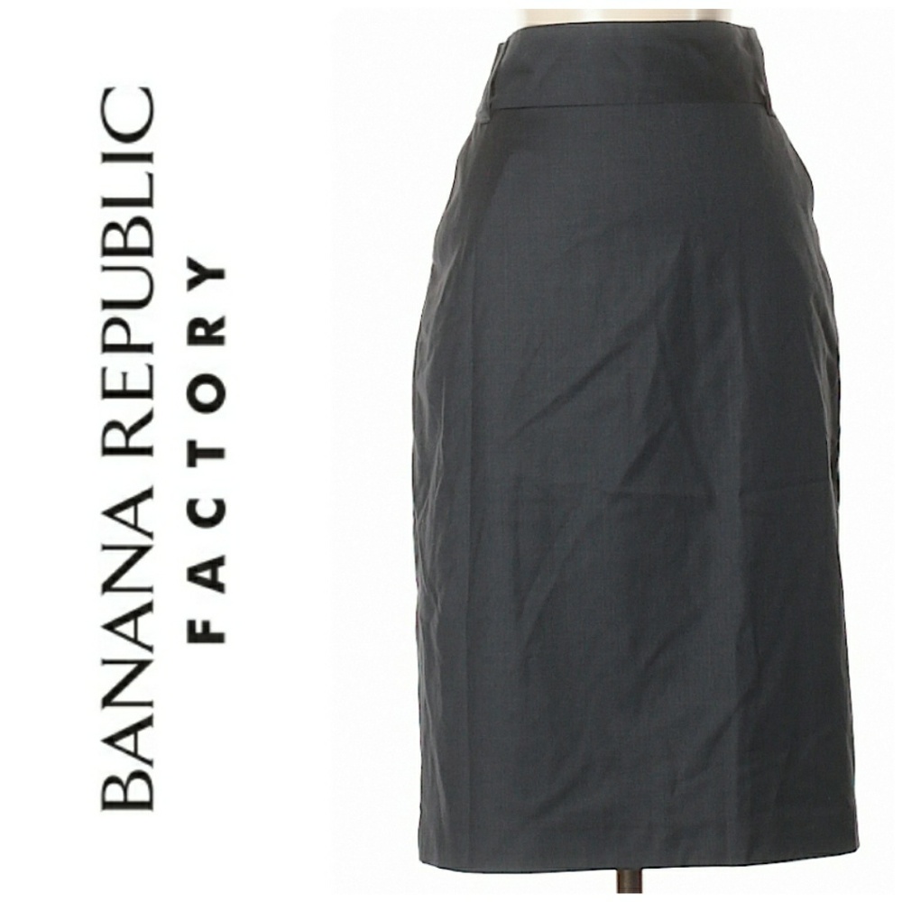 Banana Republic Factory Gray Wool Pencil Skirt